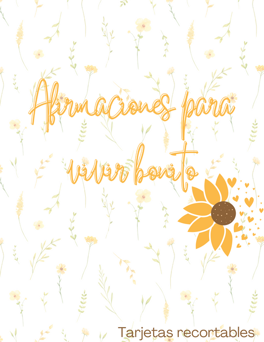 Tarjetas Afirmaciones para vivir bonito